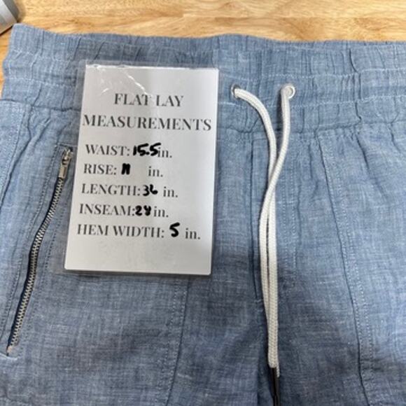 Athleta Cabo Linen Jogger Light Blue Women's 6 Comfy Athletic Beach Coastal - Picture 9 of 9